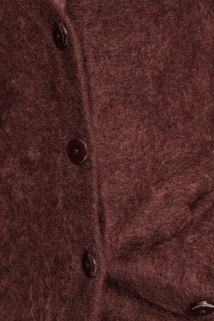 Dorothee Schumacher Virgin Merino-cashmere V-neck cardigan dark chocolate
