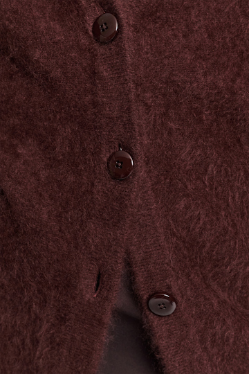 Dorothee Schumacher Virgin Merino-cashmere V-neck cardigan dark chocolate