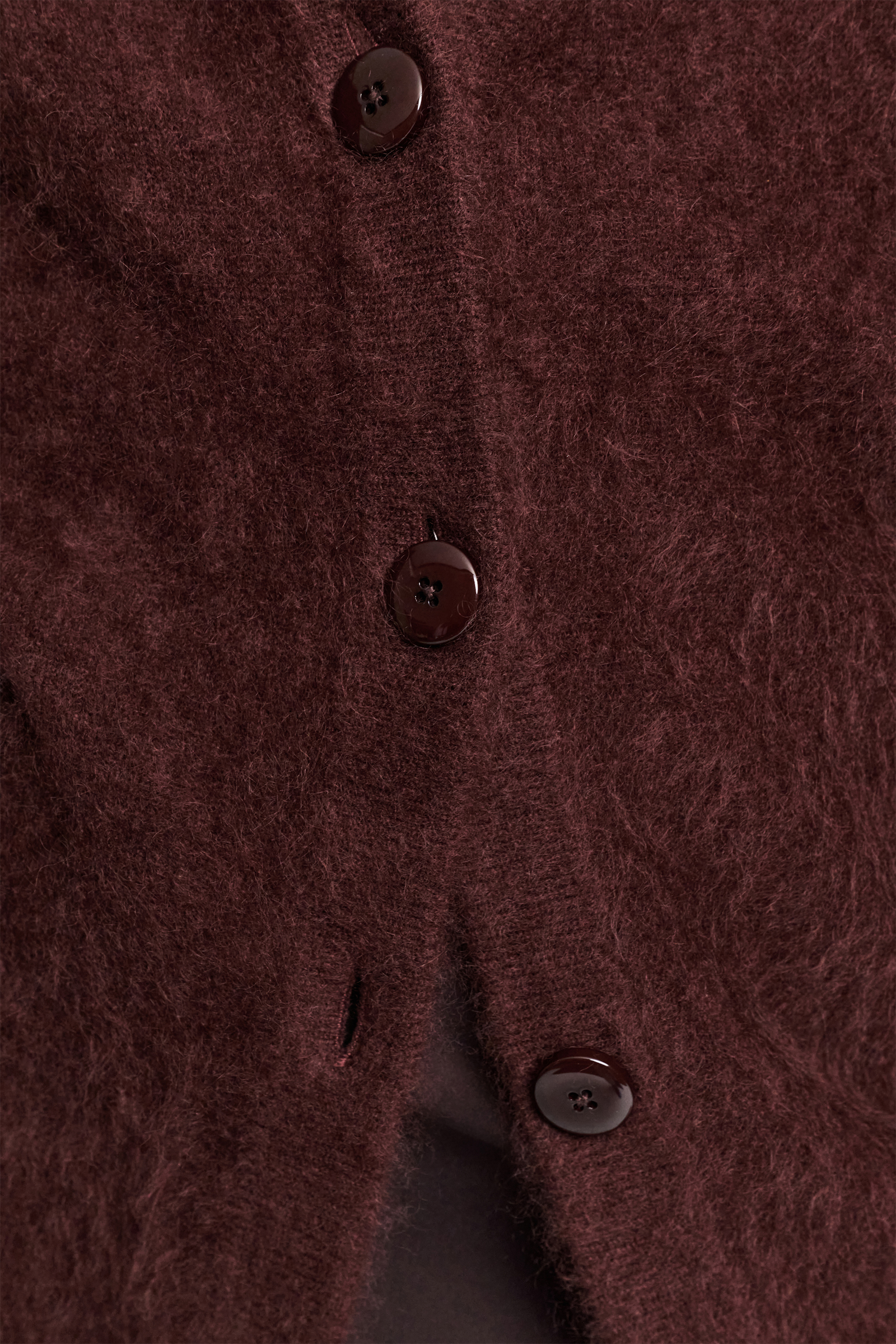 FLUFFY STATEMENT cardigan Dorothee Schumacher Virgin Merino-cashmere V-neck cardigan dark chocolate