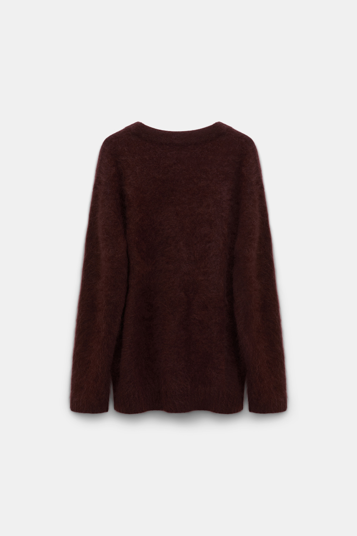 Dorothee Schumacher Virgin Merino-cashmere V-neck cardigan dark chocolate