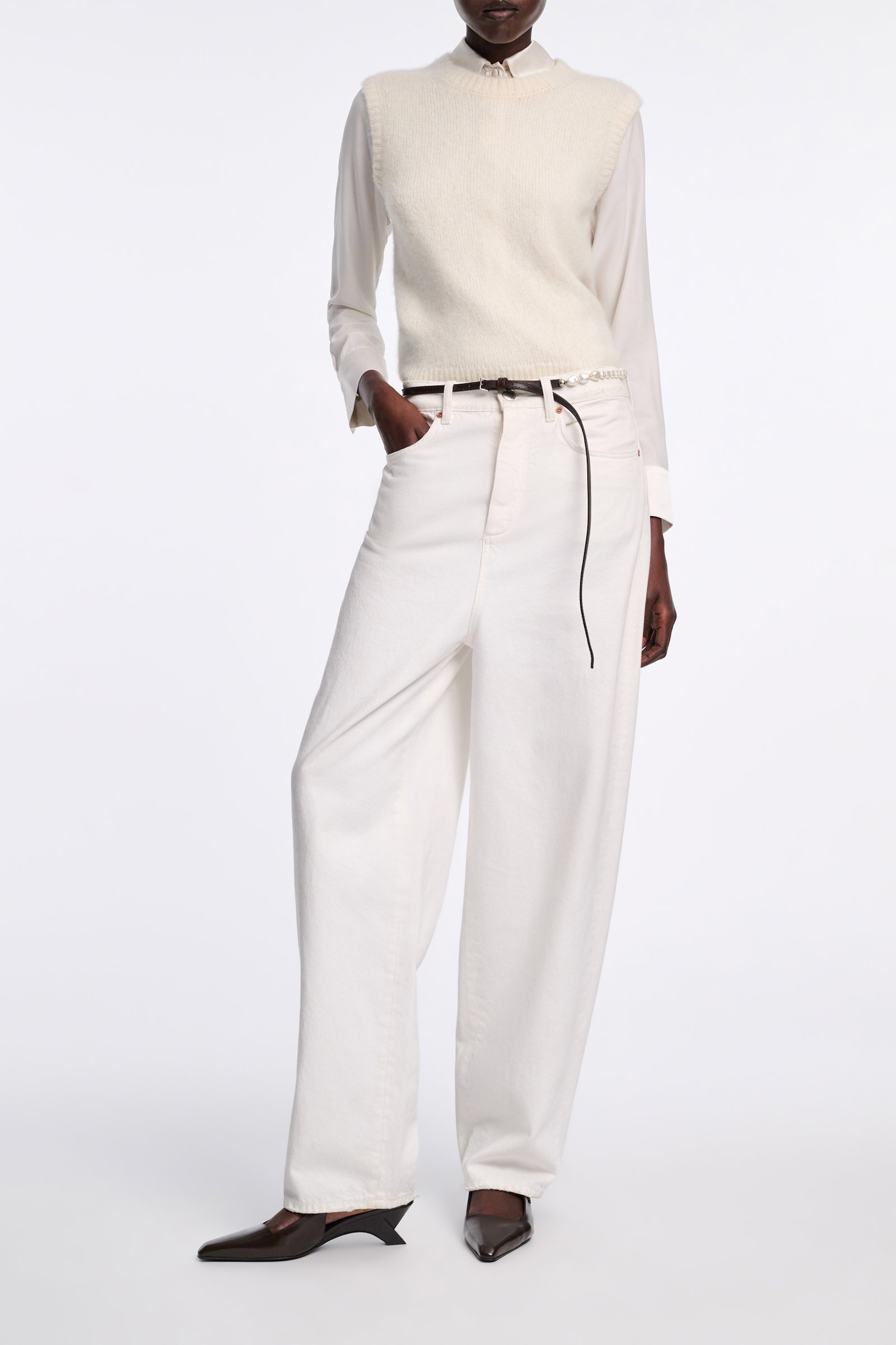 Dorothee Schumacher Top mit Rundhalsausschnitt camellia white