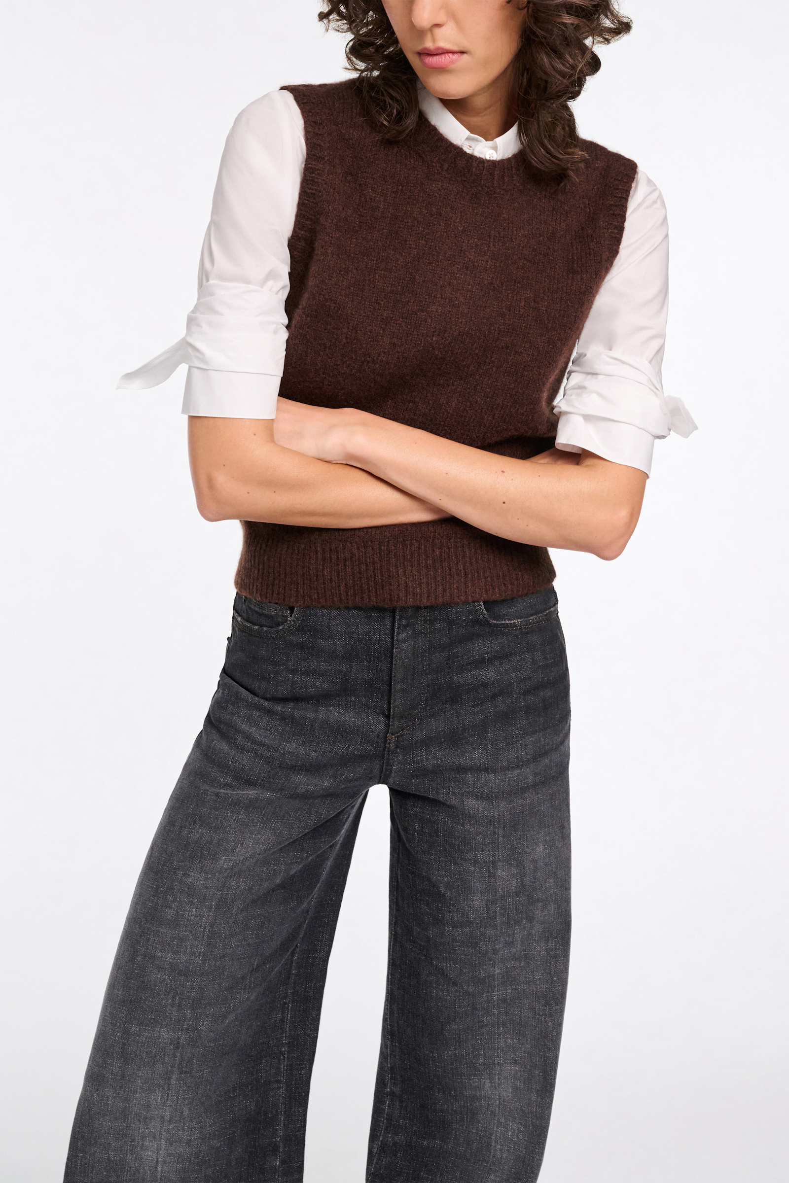 Dorothee Schumacher New cashmere knit shell chocolate