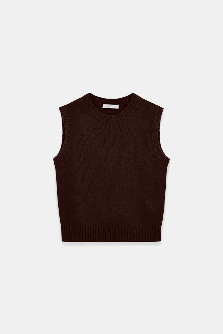 Dorothee Schumacher New cashmere knit shell chocolate
