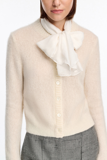 Dorothee Schumacher New cashmere knit cardigan camellia white