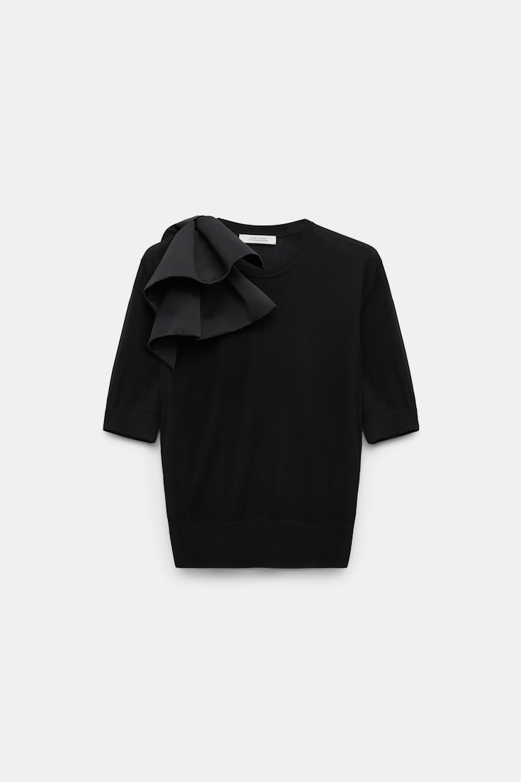 Dorothee Schumacher Pullover mit abnehmbarer Schleife pure black