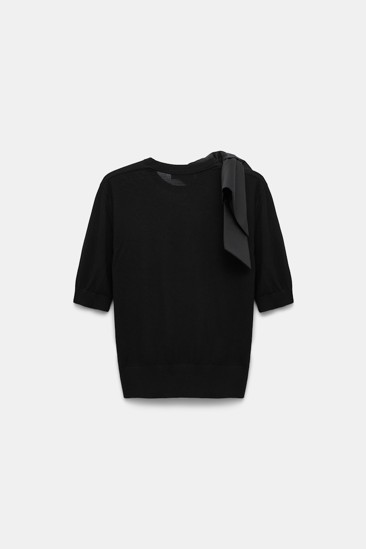 Dorothee Schumacher Pullover mit abnehmbarer Schleife pure black