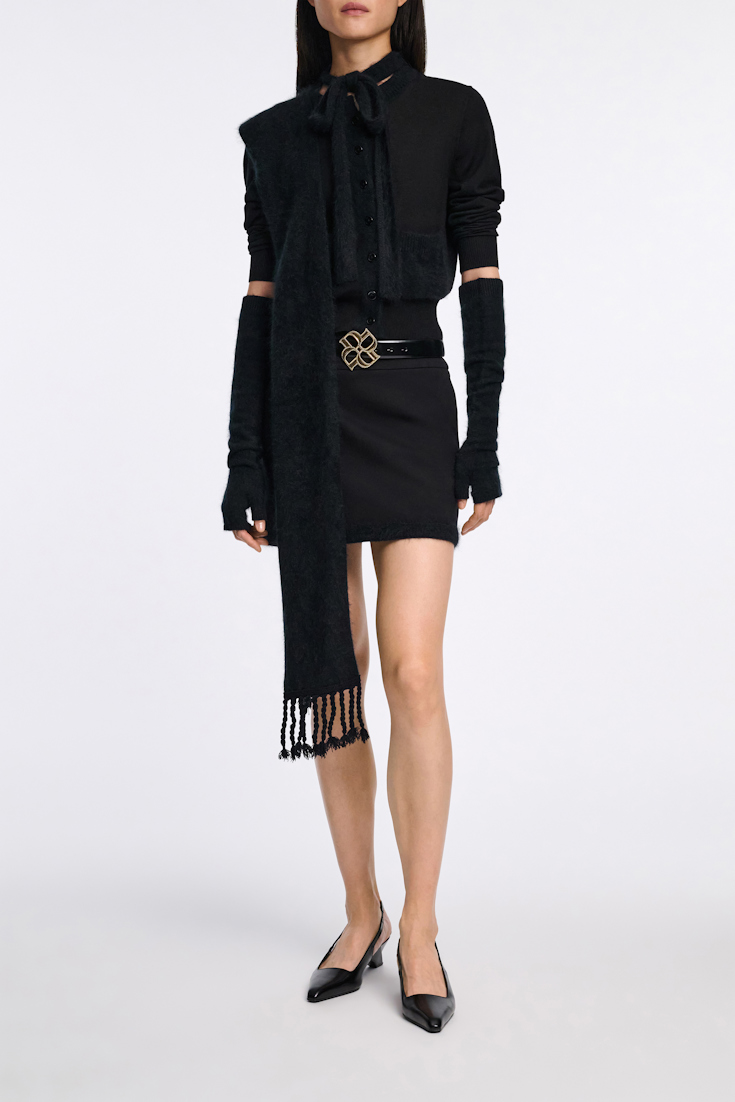 Dorothee Schumacher Virgin Merino cardigan with tie pure black