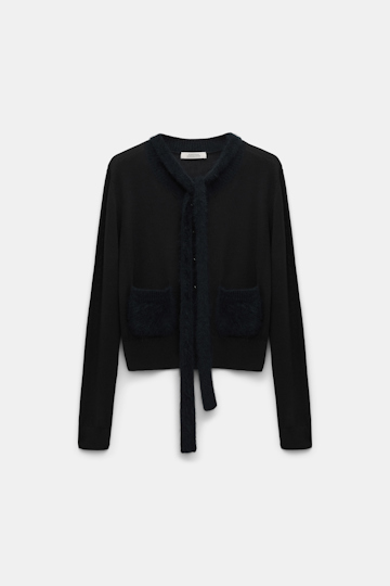 Dorothee Schumacher Virgin Merino cardigan with tie pure black