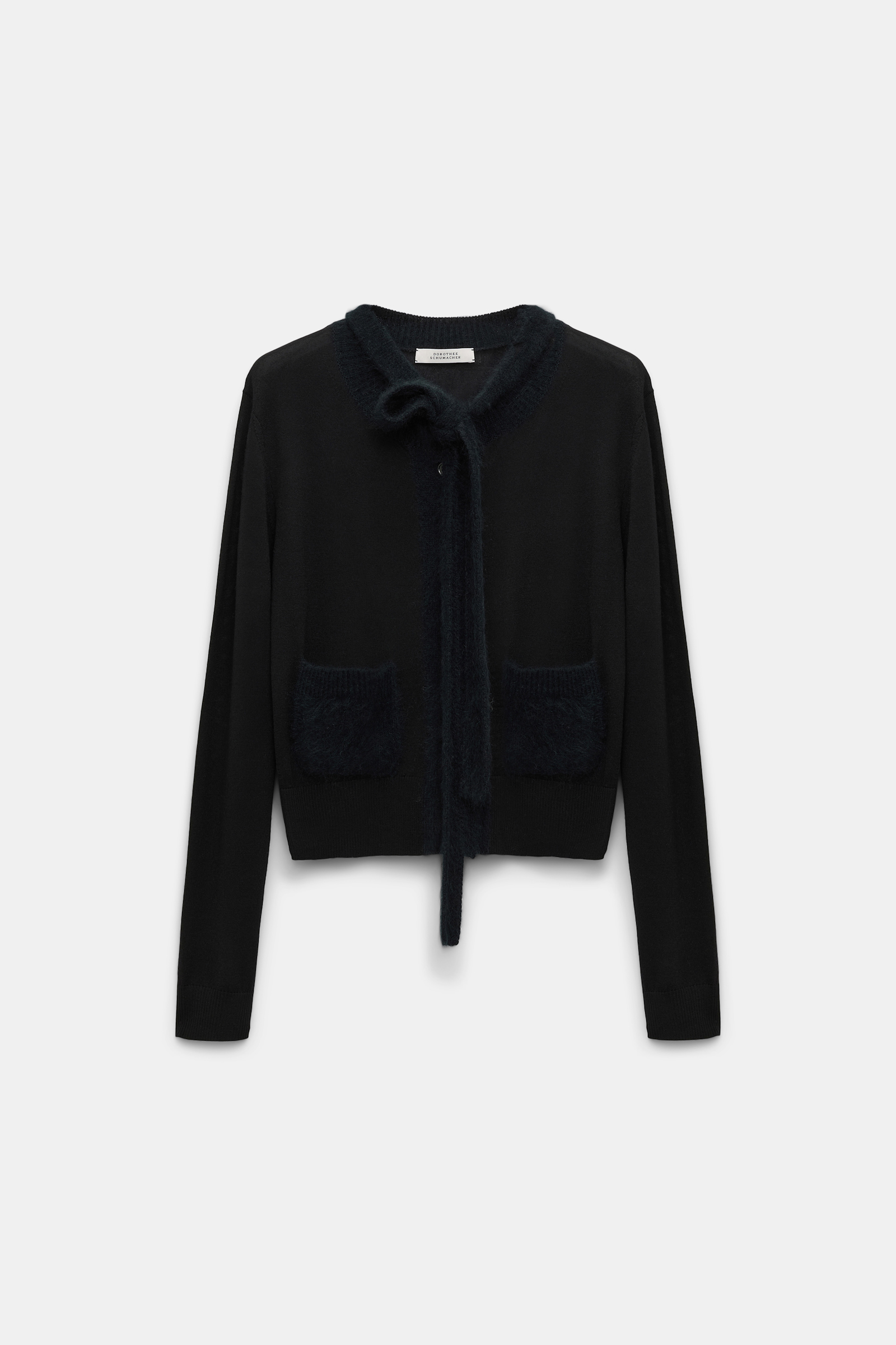 Dorothee Schumacher Virgin Merino cardigan with tie pure black