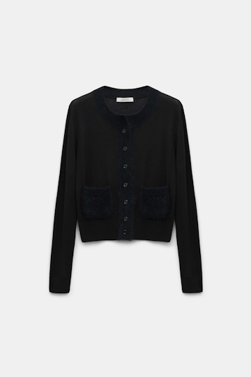 Dorothee Schumacher Virgin Merino cardigan with tie pure black