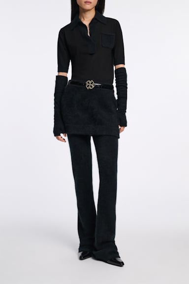 Dorothee Schumacher Pullover mit fluffy Details pure black