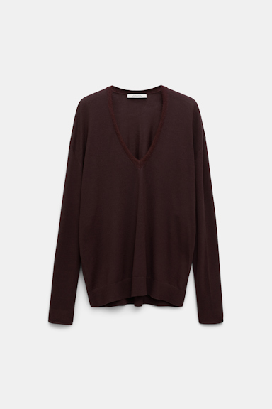 Dorothee Schumacher Pullover mit fluffy Details dark chocolate