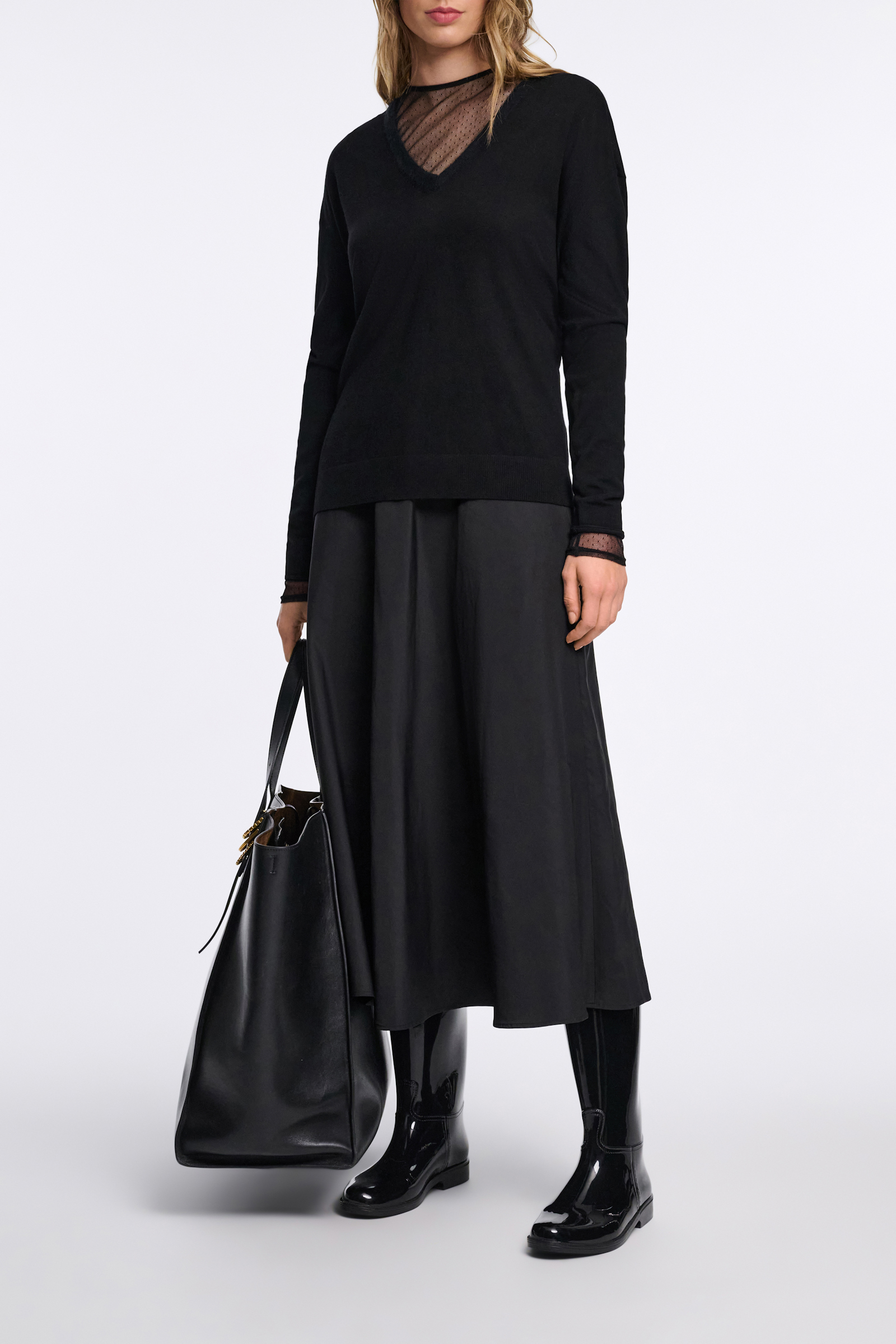 Dorothee Schumacher Pullover mit fluffy Details pure black