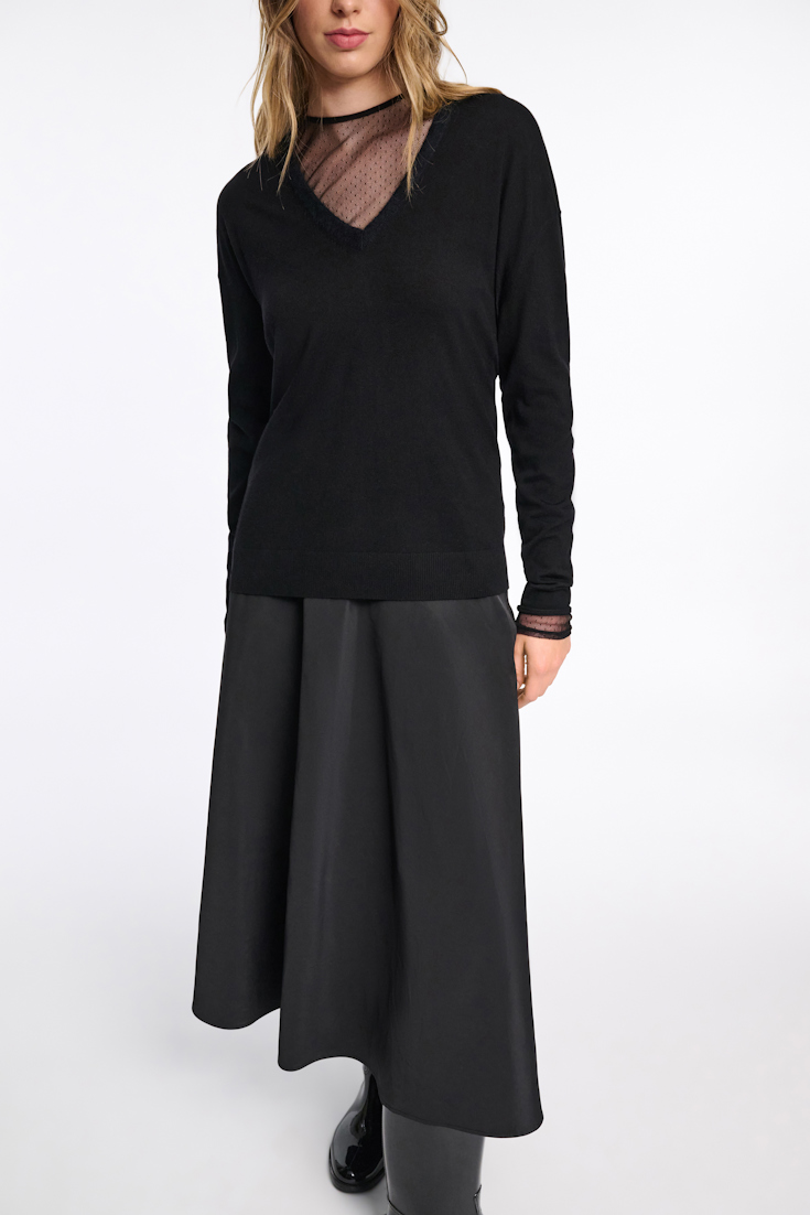 Dorothee Schumacher Pullover mit fluffy Details pure black