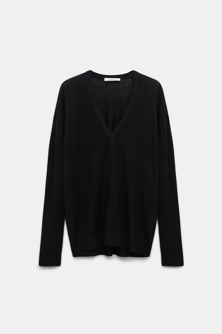 Dorothee Schumacher Pullover mit fluffy Details pure black