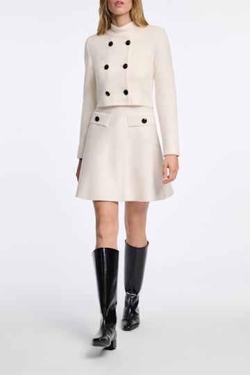 Dorothee Schumacher Sleeveless knit turtleneck dress camellia white