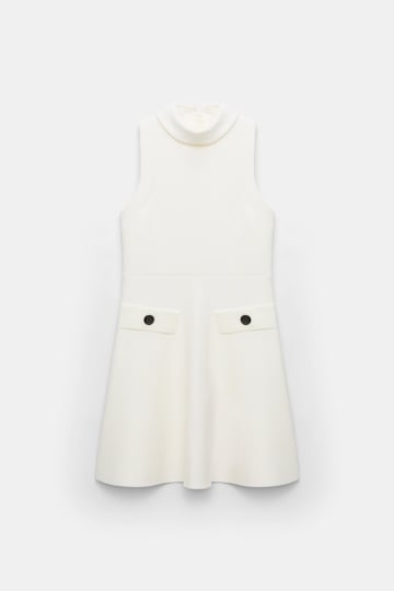 Dorothee Schumacher Sleeveless knit turtleneck dress camellia white