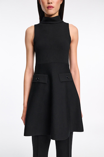 Dorothee Schumacher Sleeveless knit turtleneck dress pure black