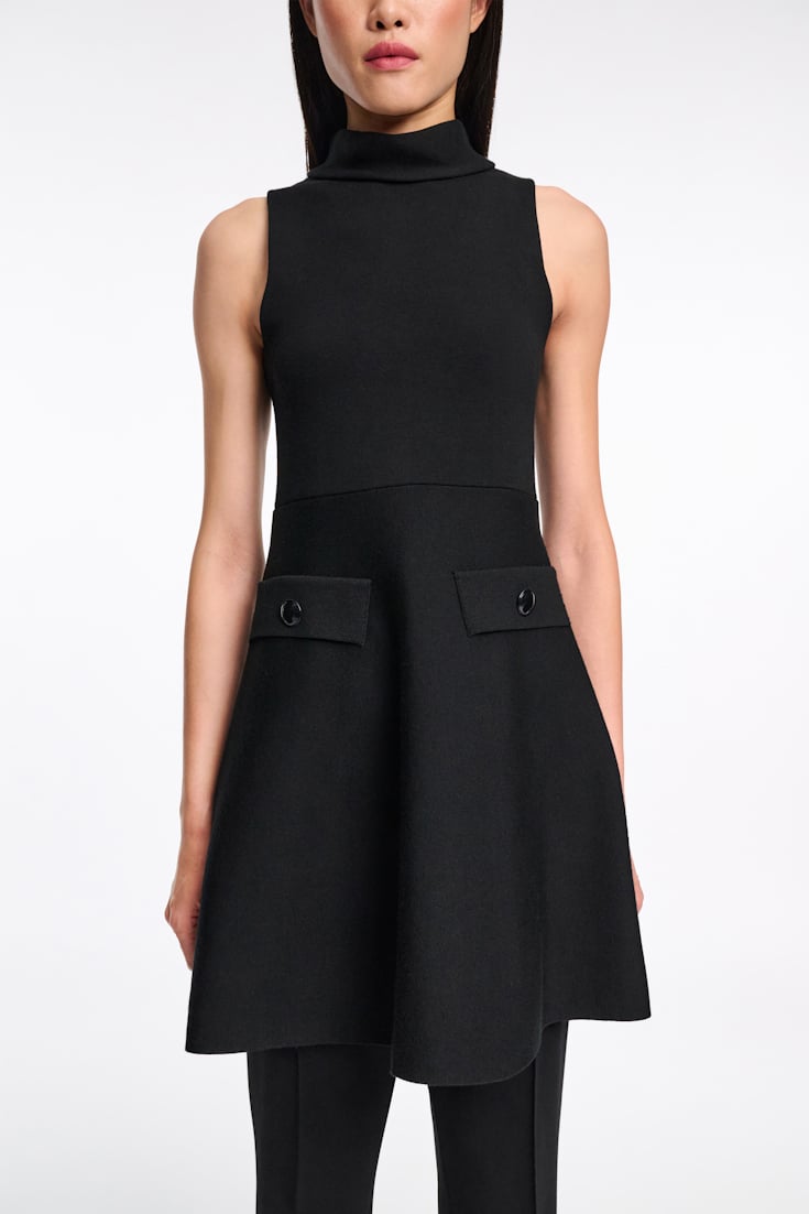 Dorothee Schumacher Doubleface Kleid aus Merino pure black