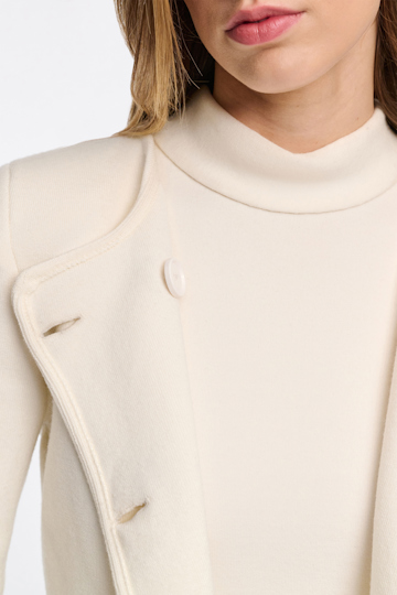 Dorothee Schumacher Round neck knit jacket camellia white