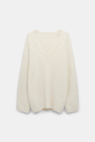 Dorothee Schumacher Alpaca mix round neck knit pullover camellia white