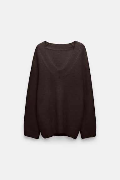 Dorothee Schumacher Alpaca mix round neck knit pullover black chocolate