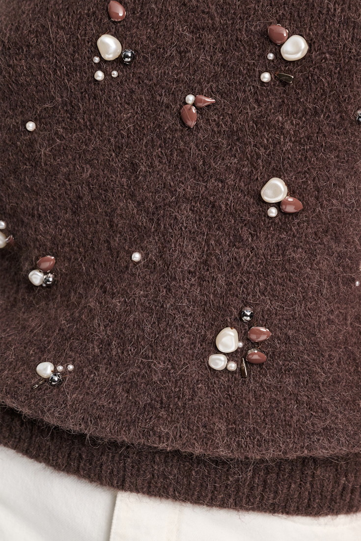 Dorothee Schumacher Alpaca mix half-sleeve pullover black chocolate