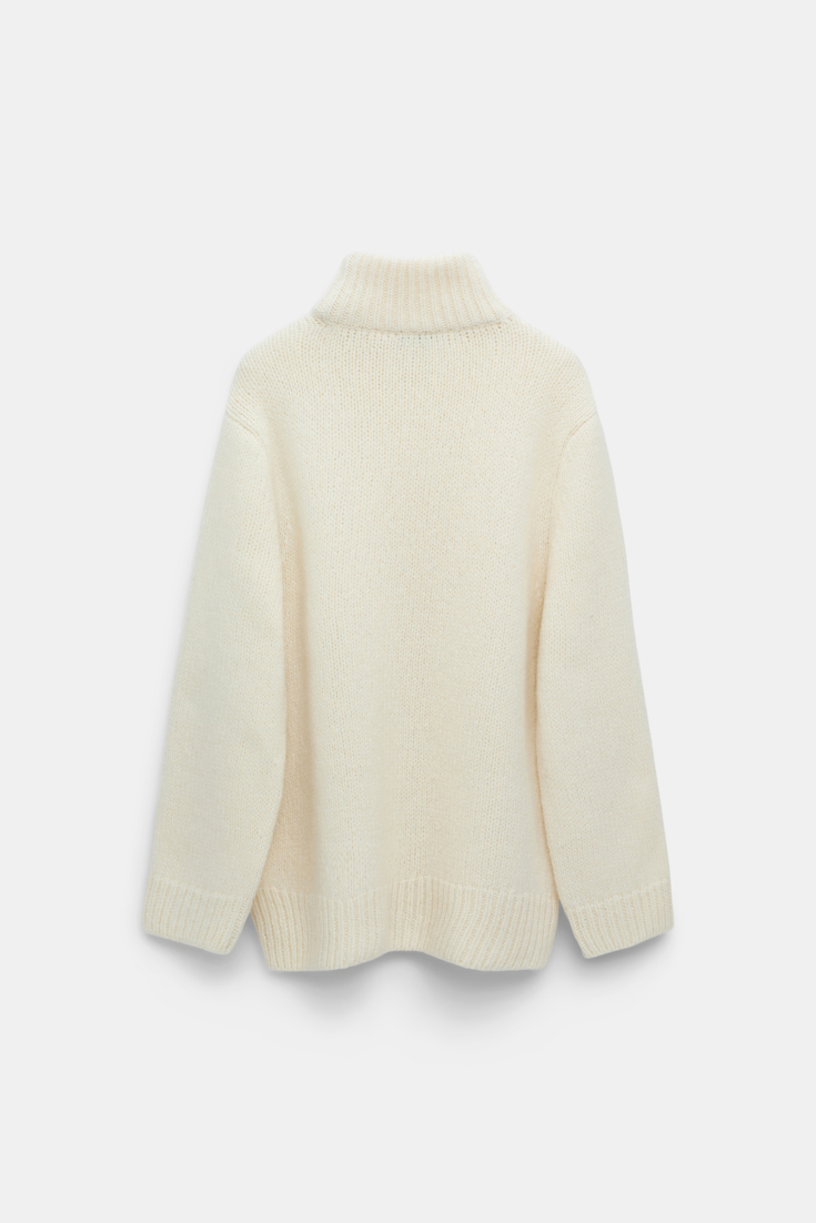 Dorothee Schumacher Rollkragenpullover aus Merino-Alpaka Garn eggshell