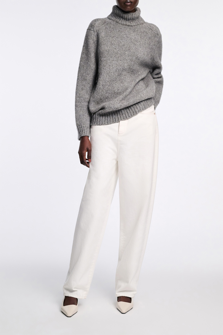 Dorothee Schumacher Virgin wool-alpaca turtleneck pullover platin
