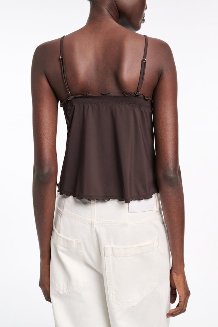 Dorothee Schumacher Technical jersey camisole black chocolate
