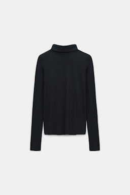 Dorothee Schumacher Longsleeve mit Rollkragen aus leichtem, technischem Jersey pure black