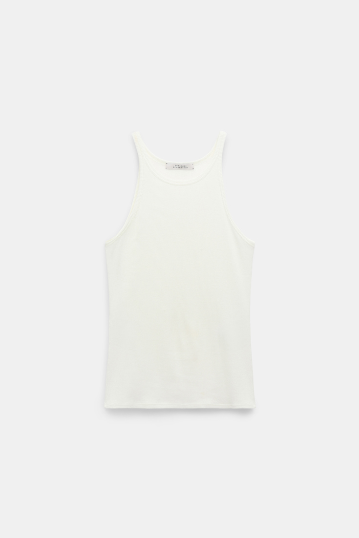 Dorothee Schumacher Tank top in luxurious rib knit pure white