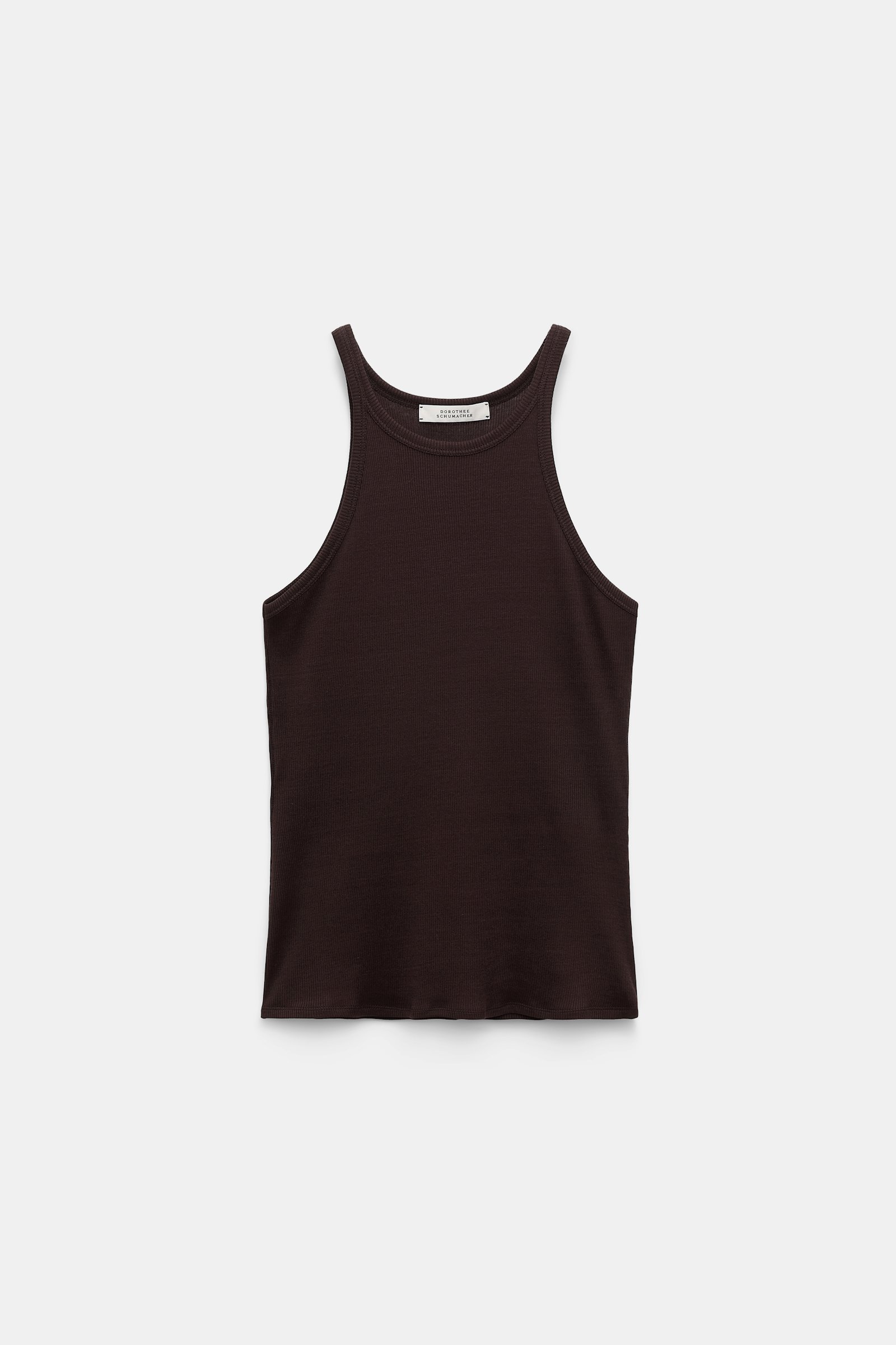 Dorothee Schumacher Tank top in luxurious rib knit chocolate