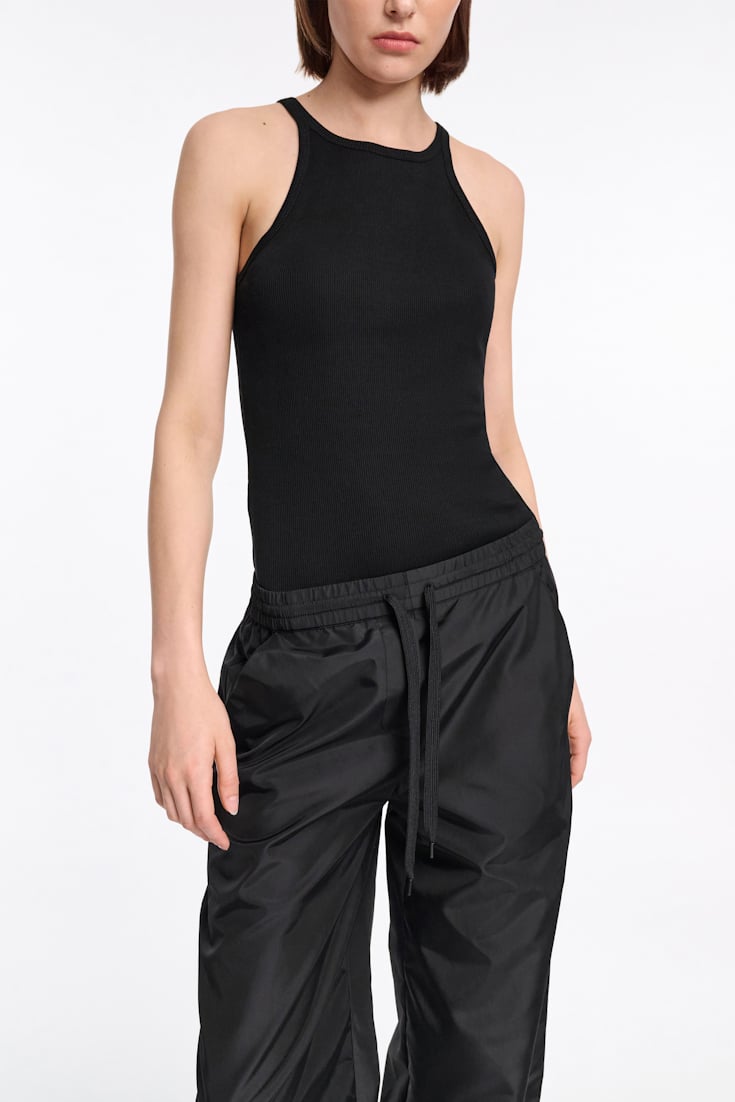 Dorothee Schumacher Tank top in luxurious rib knit pure black