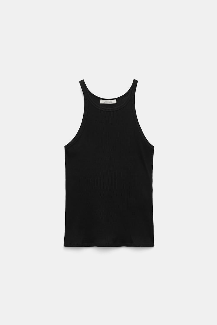 Dorothee Schumacher Tank top in luxurious rib knit pure black