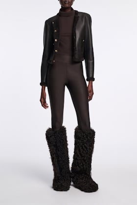 Dorothee Schumacher Leggings mit Seiteneinsatz dark chocolate