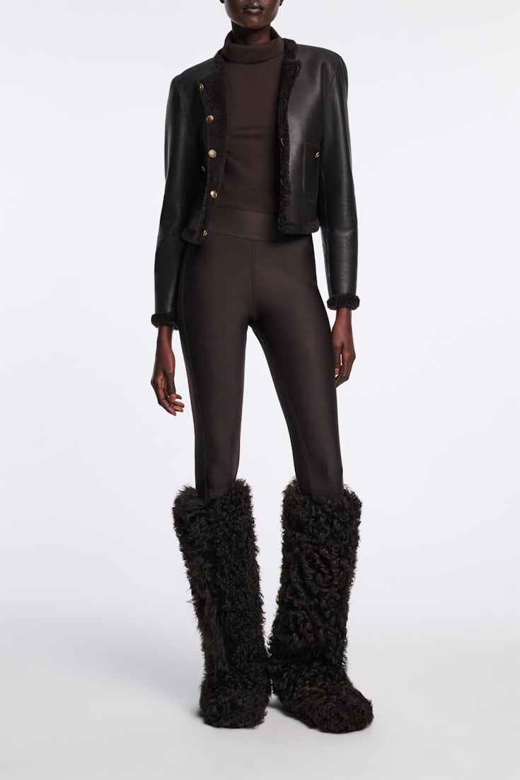 Dorothee Schumacher Leggings with side panel dark chocolate