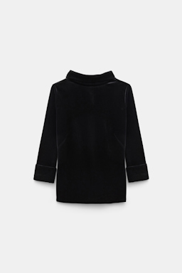 Dorothee Schumacher Stretch velvet turtleneck pure black