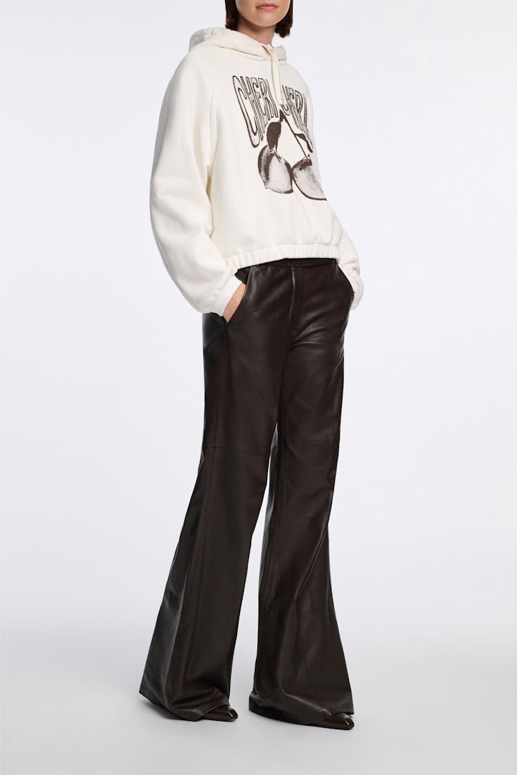 Dorothee Schumacher Felpa hoodie with "CHERI CHERI" print camellia white