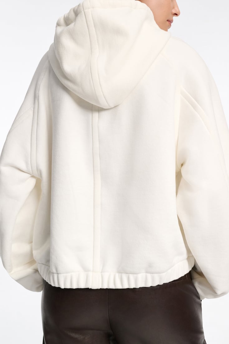 Dorothee Schumacher Felpa hoodie with "CHERI CHERI" print camellia white