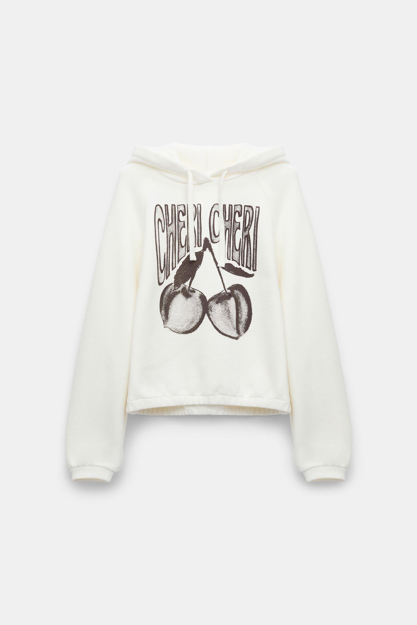 Dorothee Schumacher Felpa hoodie with "CHERI CHERI" print camellia white