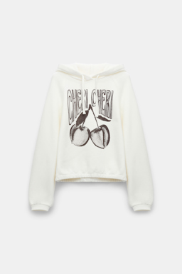 Dorothee Schumacher Hoodie mit "CHERI CHERI" Print camellia white