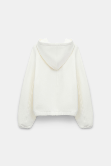 Dorothee Schumacher Felpa hoodie with "CHERI CHERI" print camellia white