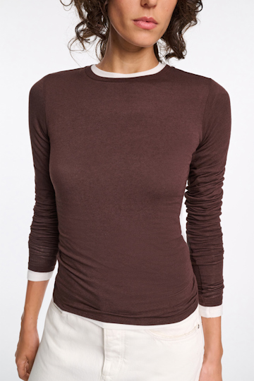 Dorothee Schumacher Long sleeve T-shirt chocolate