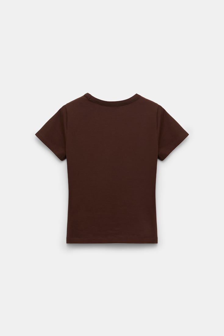 Dorothee Schumacher Rundhalsshirt mit gedoppeltem Kragen chocolate