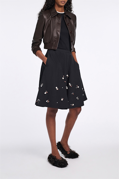 Dorothee Schumacher Rundhalsshirt mit gedoppeltem Kragen pure black