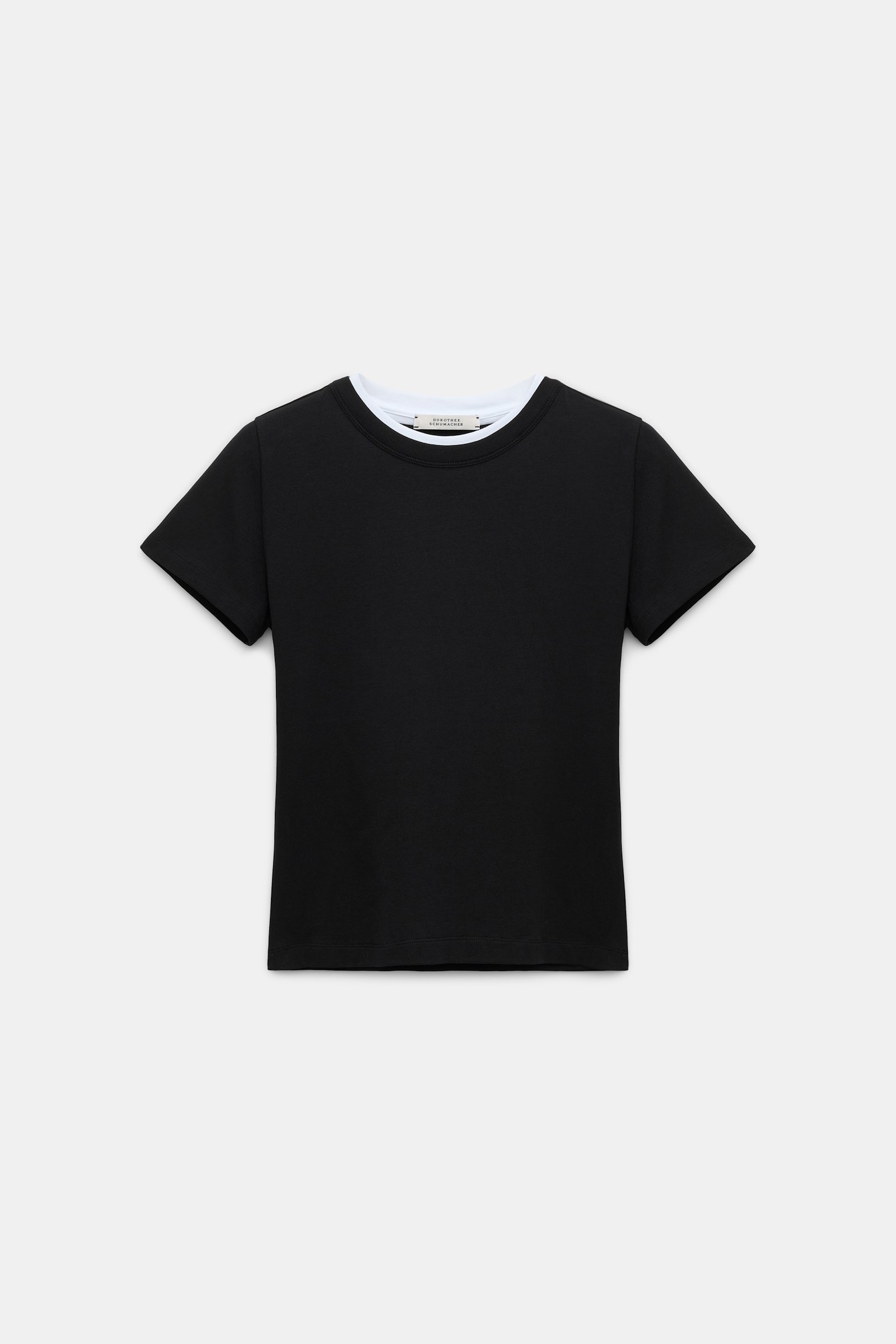 Dorothee Schumacher T-shirt with double layer neckline pure black