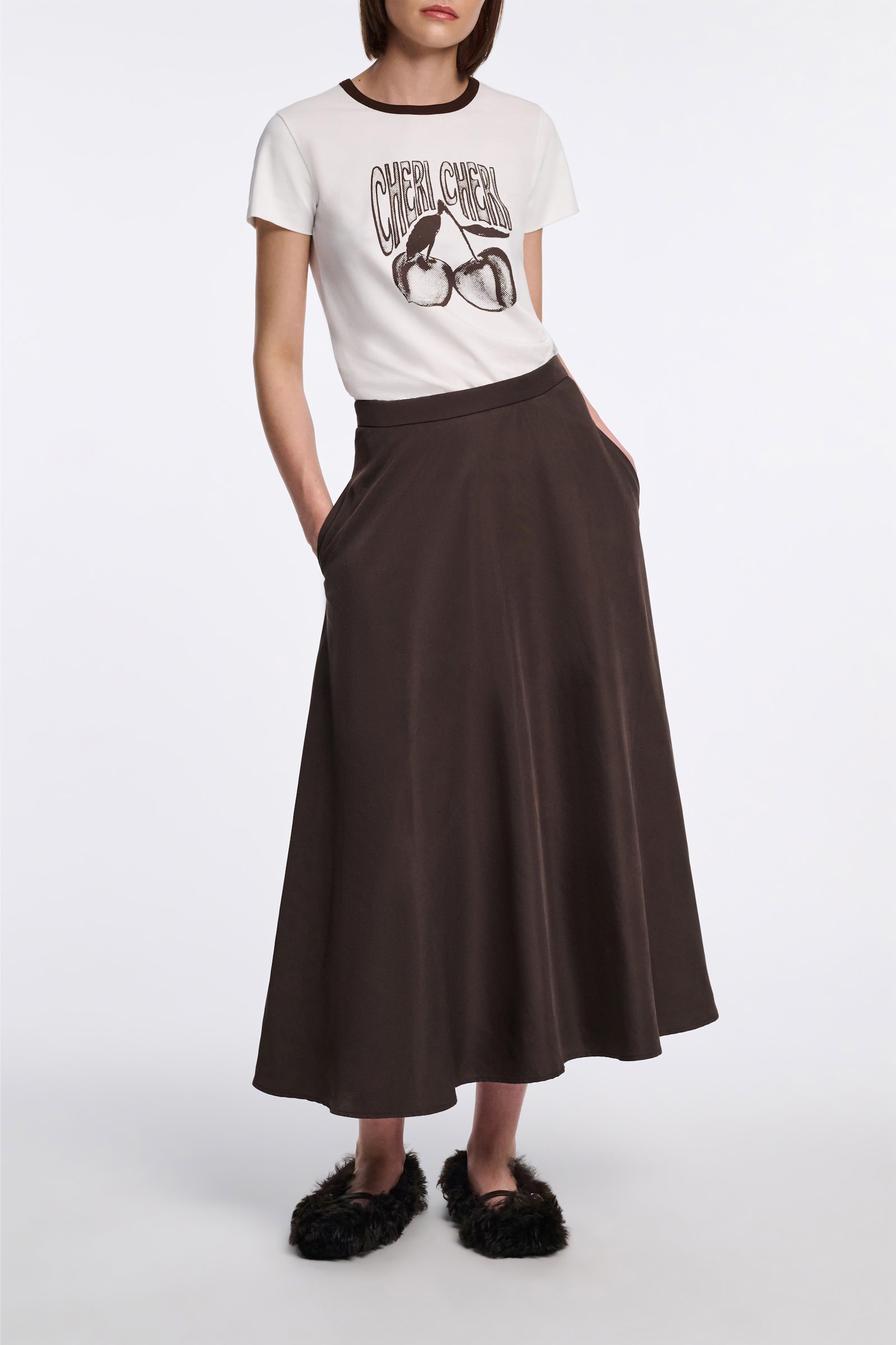 Dorothee Schumacher T-shirt with "CHERI CHERI" print camellia white