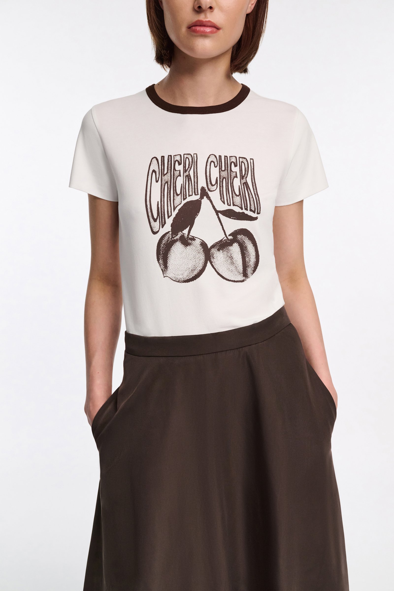 Dorothee Schumacher T-shirt with "CHERI CHERI" print camellia white