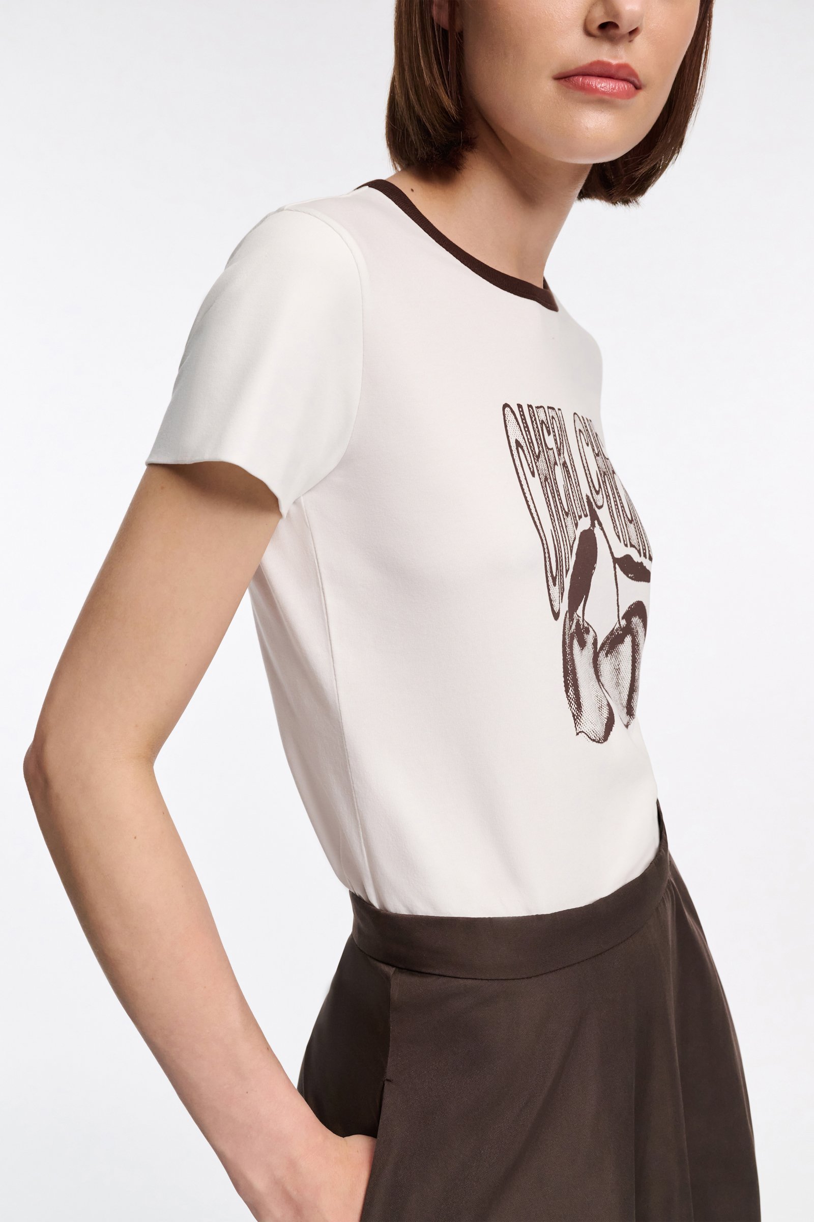 Dorothee Schumacher T-shirt with "CHERI CHERI" print camellia white